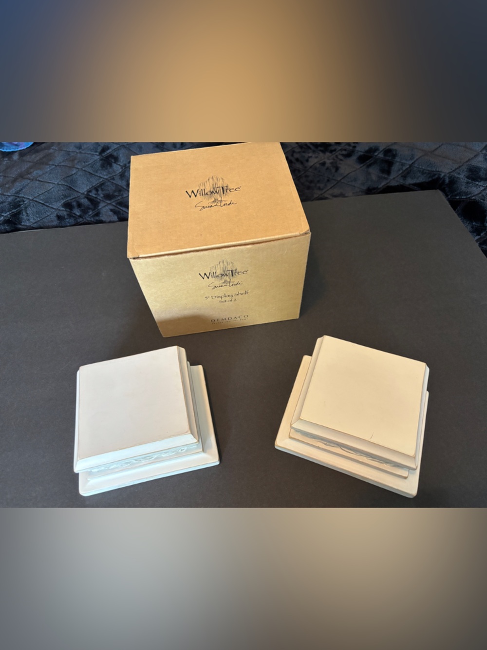 Willow Tree White Ceramic Display Shelf Set with Branded Box